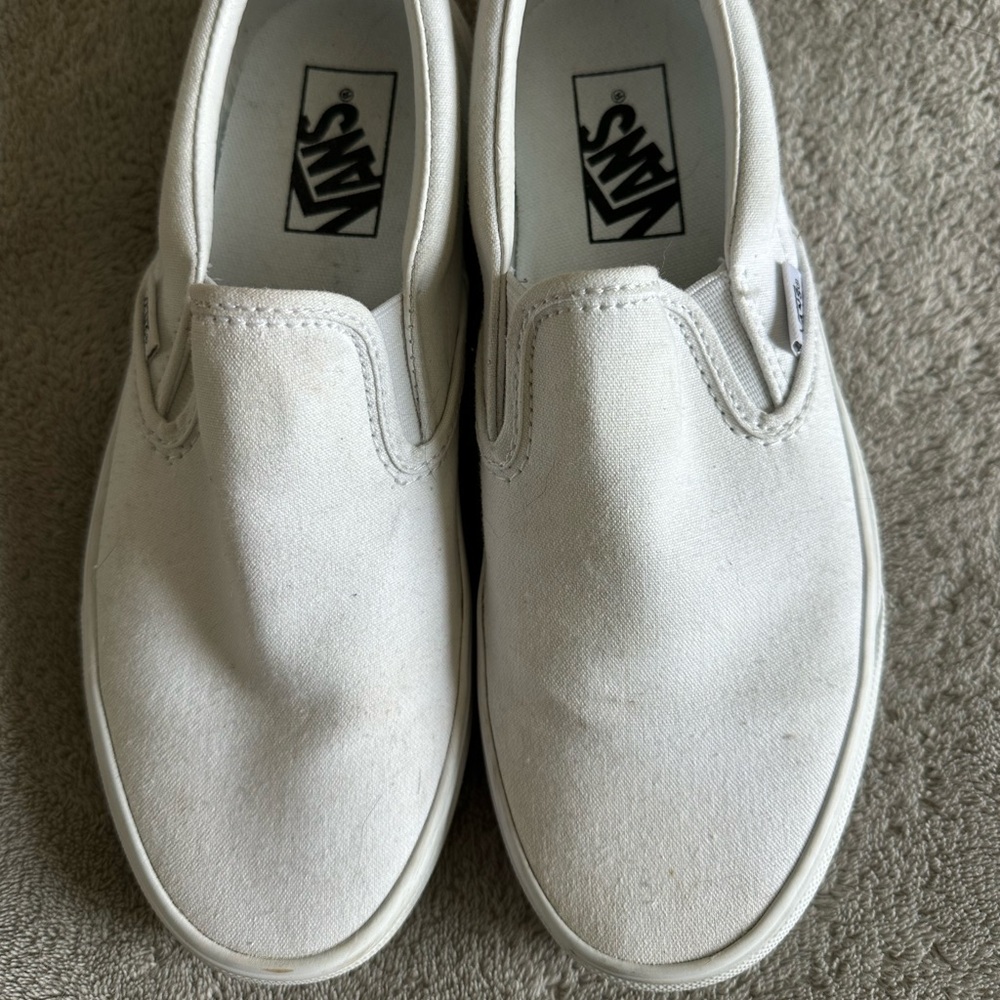 White slip on vans. Size 7.5.